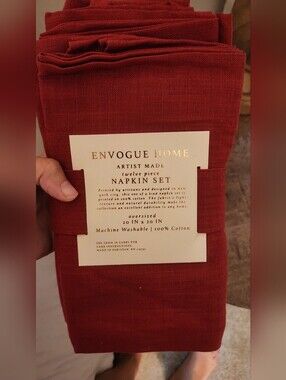 Envogue Home Oversized Napkin Set - Deep Rust Red